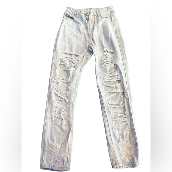 Shein XS Womens / Kids Blue jeans Distressed Holy - Picture 4 of 16